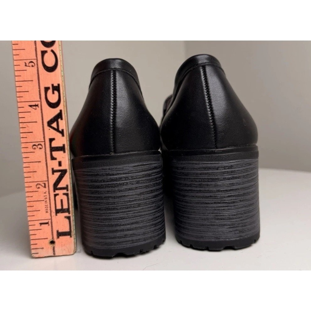 White Mountain Booster Chain Lug Sole Heeled Loafers Black Women's 8.5 - Picture 7 of 11